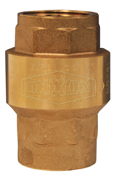 CV400 by Dixon Valve | Spring-Loaded Check Valve | 4" Female NPT x 4" Female NPT | Brass