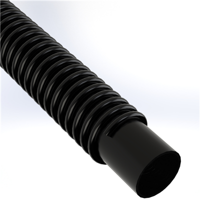 SPVC-URE-B-2.0-100 by Texcel | SIGMA-URE-B™ Series | Polyurethane Material Handling Hose with PVC Cover | 2" Hose ID | 40 PSI | 29 in/Hg Vacuum Rated | Black | 100ft Length
