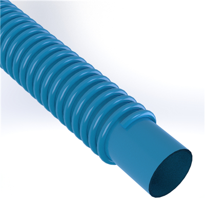 SPVC-URE-HD-5.0 by Texcel | SIGMA-URE HD BLUE™ Series | Heavy-Duty Polyurethane Material Handling Hose | 5" Hose ID | 35 PSI | 28 in/Hg Vacuum Rated | Blue