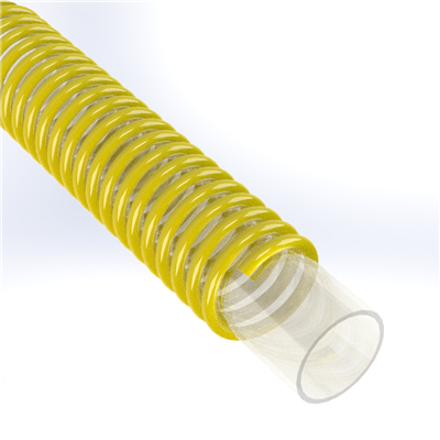 SPVC-VRM-2.0 by Texcel | SIGMA-VRM™ Series | Heavy-Duty Tank Drop Hose | 2" Hose ID | 17 PSI | 29 in/Hg Vacuum Rated | Clear w/ Yellow Spiral