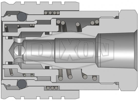 4STBF4-SS by Dixon Valve | Hydraulic Quick Disconnect Coupling | ST-Series | 1/2" Female BSPP x 1/2" Heavy-Duty Flushface | Socket | Nitrile Seal | 316 Stainless Steel