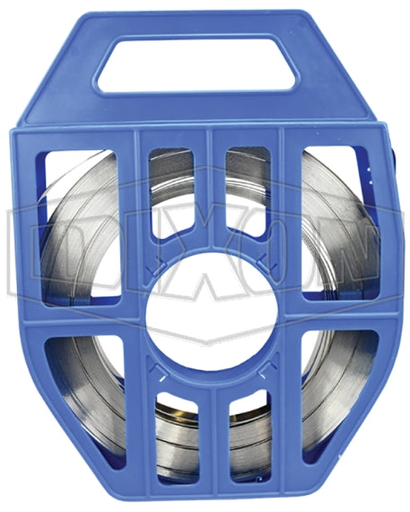 ST204B by Dixon Valve | Banding with Plastic Blue Tote | 1/2" Band Width | 201 Stainless Steel Band | 100ft Length
