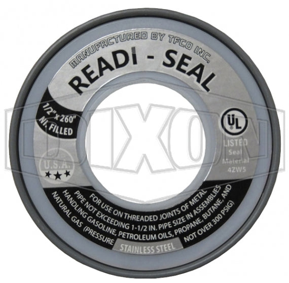 TTA50SS by Dixon Valve | Stainless Steel PTFE Tape (Gray) | 1/2" Wide x 260" Length