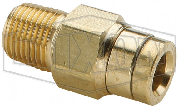 31156022DOT Dixon Valve D.O.T. Push-In Fitting - Straight Male Connector - 3/8" Tube OD x 1/2" Male NPT