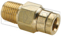 31156214DOT Dixon Valve D.O.T. Push-In Fitting - Straight Male Connector - 1/2" Tube OD x 1/4" Male NPT