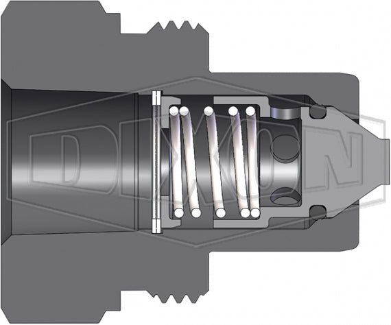 T3F3-PV by Dixon Valve | Hydraulic Quick Disconnect Coupling | T-Series | 3/8" Female NPTF x 3/8" 10K Threaded Poppet | Plug | Steel