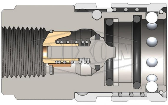 8TRF8 by Dixon Valve | Hydraulic Quick Disconnect Coupling | TR-Series | 1" Female NPTF x 1" European Interchange | Socket | Nitrile Seal | Steel