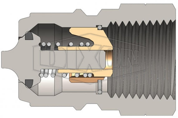 TR6F6 by Dixon Valve | Hydraulic Quick Disconnect Coupling | TR-Series | 3/4" Female NPTF x 3/4" European Interchange | Plug | Steel