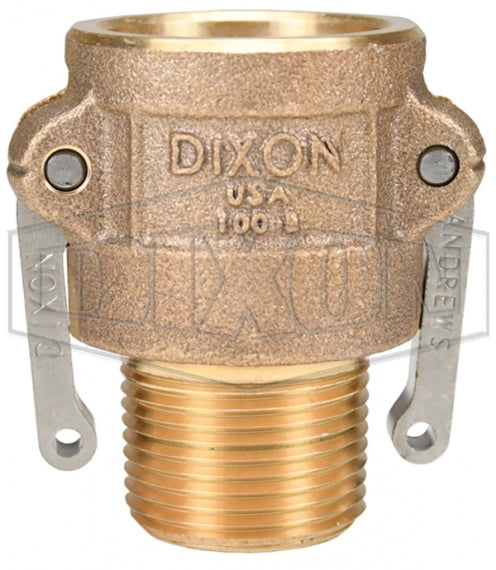 100-B-BR by Dixon Valve | Cam & Groove Coupler | Type B | 1" Coupler x 1" Male NPT | Brass