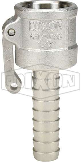 50-C-SS by Dixon Valve | Cam & Groove Coupler | Type C | 1/2" Coupler x 1/2" Hose Shank | 316 Stainless Steel