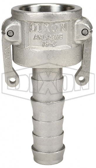 75-C-SS by Dixon Valve | Cam & Groove Coupler | Type C | 3/4" Coupler x 3/4" Hose Shank | 316 Stainless Steel
