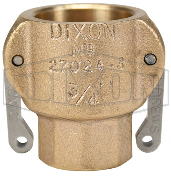 75-D-BR by Dixon Valve | Cam & Groove Coupler | Type D | 3/4" Coupler x 3/4" Female NPT | Brass