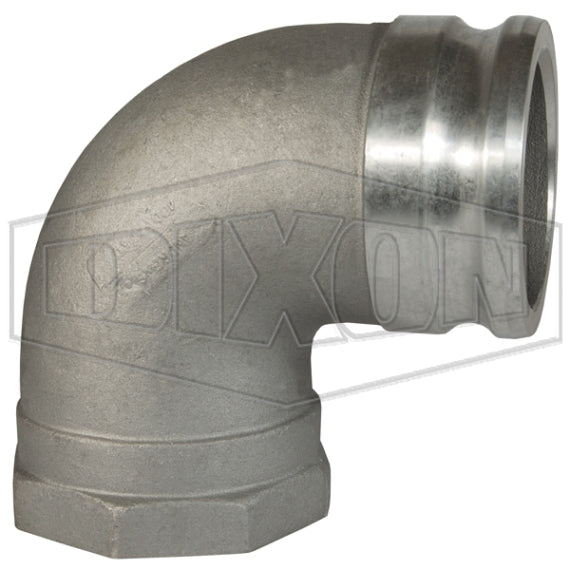 300A-90AL by Dixon Valve | Cam & Groove Adapter | 90° Elbow | Type A | 3" Adapter x 3" Female NPT | Aluminum