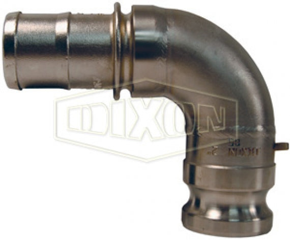 200E-90SS by Dixon Valve | Cam & Groove Fitting | 90° Elbow | Type E | 2" Adapter x 2" Hose Shank | 316 Stainless Steel
