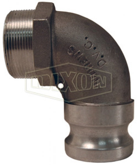 200F90AL by Dixon Valve | Cam & Groove Adapter | 90° Elbow | Type F | 2" Adapter x 2" Male NPT | Aluminum