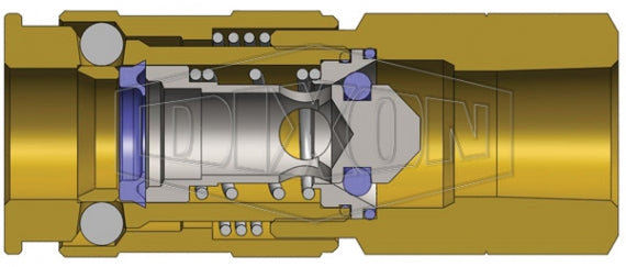 3UF3-B by Dixon Valve | Pneumatic Quick Disconnect Coupling | U-Series | 3/8" Female NPT x 3/8" Automatic Universal | Socket | Nitrile Seal | Brass