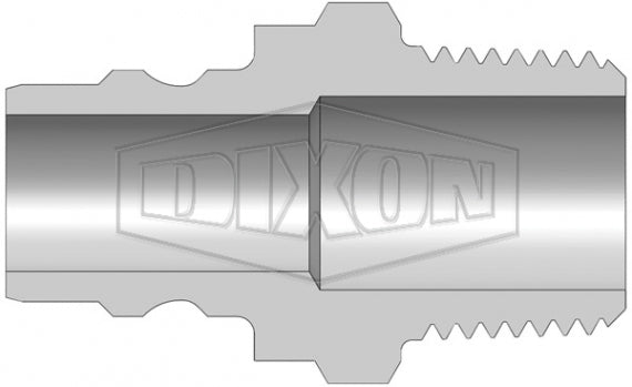 V6M6-E by Dixon Valve | Hydraulic Quick Disconnect Coupling | V-Series | 3/4" Male NPTF x 3/4" MIL-C-51234 Unvalved | Plug | Steel