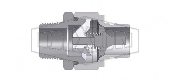 V4M4 by Dixon Valve | Hydraulic Quick Disconnect Coupling | V-Series | 1/2" Male NPTF x 1/2" MIL-C-51234 Valved | Plug | Steel