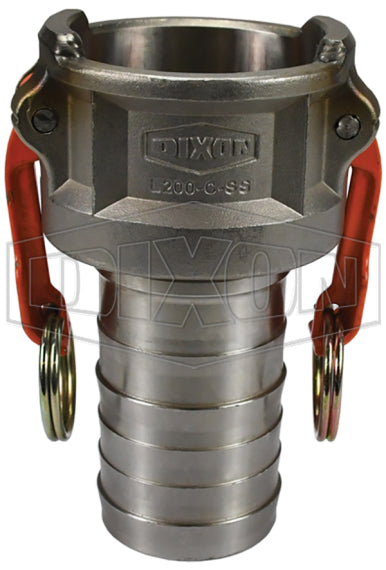 L200-C-SS by Dixon Valve | Vent-Lock® Safety Cam & Groove Coupler | Type C | 2" Coupler x 2" Hose Shank | 316 Stainless Steel