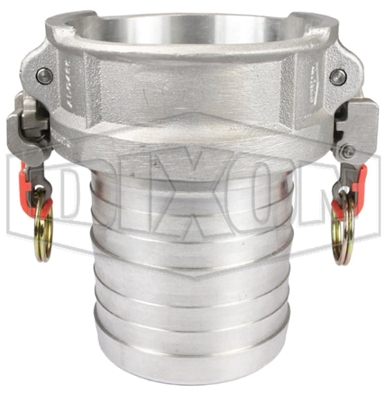 ALC400EZ by Dixon Valve | EZ Boss-Lock Vent-Lock® Safety Cam & Groove Coupler | Type C | 4" Coupler x 4" Hose Shank (Drop Shank) | Aluminum