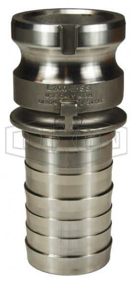 L200-E-SS by Dixon Valve | Vent-Lock® Safety Cam & Groove Adapter | Type E | 2" Adapter x 2" Hose Shank | 316 Stainless Steel