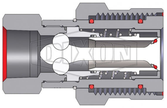 10VEPF10-BOP by Dixon Valve | Hydraulic Quick Disconnect Coupling | VEP-BOP-Series | 1-1/4" Female NPTF x 1-1/4" Blowout Preventer Safety End | Socket | FKM Seal | Steel