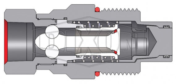VEP8F8-BOP by Dixon Valve | Hydraulic Quick Disconnect Coupling | VEP-BOP-Series | 1" Female NPTF x 1" Blowout Preventer Safety End | Plug | Steel