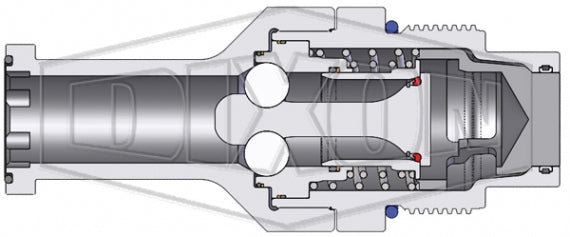 VEP8FH8 by Dixon Valve | Hydraulic Quick Disconnect Coupling | VEP-Series | 1" Code 62 Flange Head x 1" Body Size | Plug | Steel