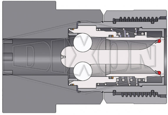 12VEPFP12 by Dixon Valve | Hydraulic Quick Disconnect Coupling | VEP-Series | 1-1/2" Code 62 Flange Pad x 1-1/2" Body Size | Socket | Nitrile Seal | Steel