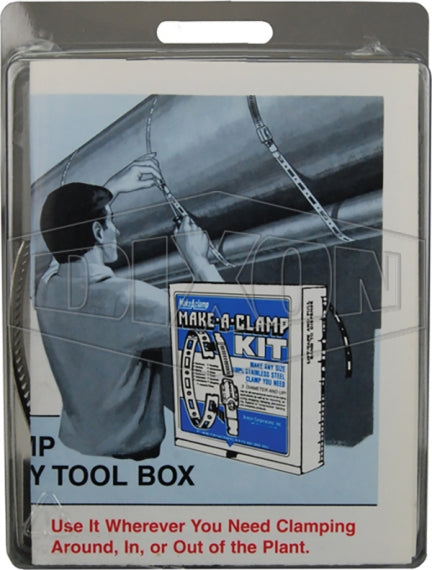 4007 by Dixon Valve | Worm Gear Make-A-Clamp Kit | 6" Demonstrator Kit With Clamps | 1/2" Band Width | Stainless Steel