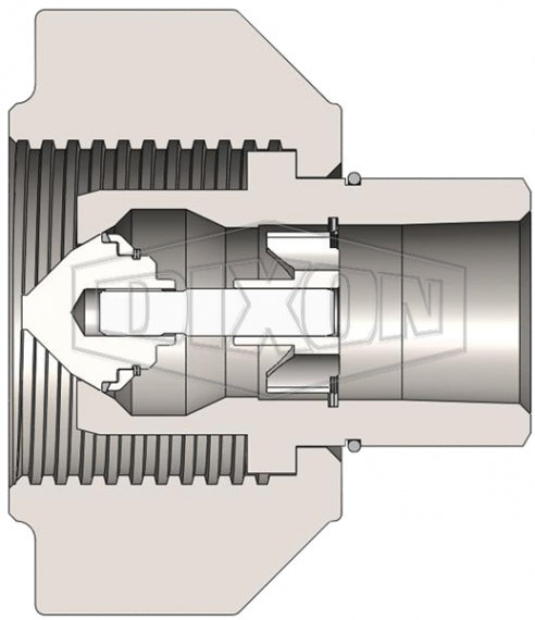 6WSBF6 by Dixon Valve | Hydraulic Quick Disconnect Coupling | WS-Series | 3/4" Female BSPP x 3/4" Heavy-Duty Wingstyle | Socket | Nitrile Seal | Steel
