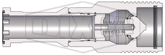 WS6FH6 by Dixon Valve | Hydraulic Quick Disconnect Coupling | WS-Series | 3/4" Code 62 Flange x 3/4" Heavy-Duty Wingstyle | Plug | Steel