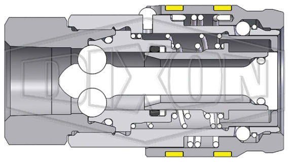 3XKF3 by Dixon Valve | Hydraulic Quick Disconnect Coupling | XK-Series | 3/8" Female NPTF x 3/8" 10K Flushface | Socket | Nitrile Seal | Steel