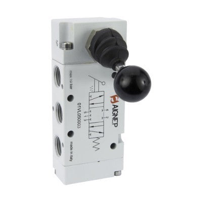 01VL27CC03N AIGNEP | 01V Series | Pneumatic Valve | 5/3 Lever/Detent Closed Center 1/4" NPTF Ports