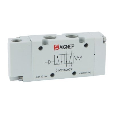 01VP050005N AIGNEP | 01V Control Valves Series | Pneumatic Valve | 5/2 Single Air Pilot/Spring Return 1/2" NPTF Ports