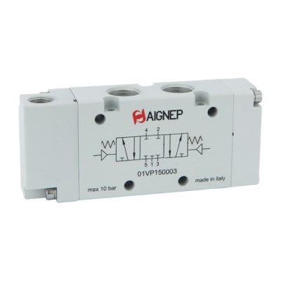 01VP07CC03N AIGNEP | 01V Control Valves Series | Pneumatic Valve | 5/3 Double Air Pilot/Spring Centered Closed Center 1/4" NPTF Ports