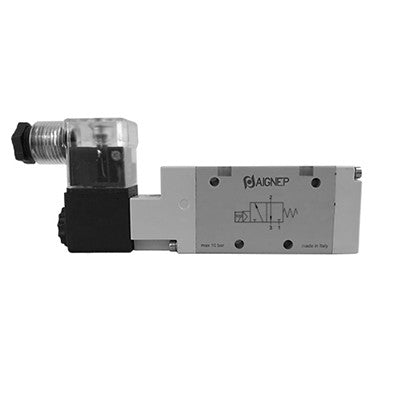 01VS03NO030602 AIGNEP | 01V Control Valves Series | 3/2 Normally Open Single Solenoid Pilot/Spring Return G-Thread 1/4" | 220V AC/5VA coil | LED Con