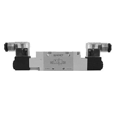 01VS130003N0102 AIGNEP | 01V Control Valves Series | 3/2 | 1/4" NPT Double Solenoid Pilot | 12V DC/3 W coil | LED Con