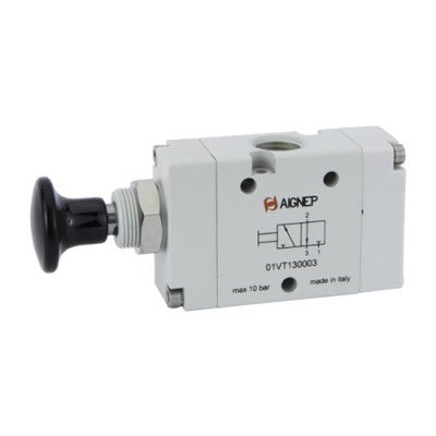 01VT130003N AIGNEP | 01V Control Valves Series Series | 3 way/2 position | Push/Pull Button | 1/4" NPTF