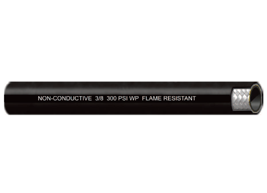 3/8" 025H Couplamatic Rubber Covered Push-on Hose - One Fiber Braid - Black - 3/8" ID - 500ft
