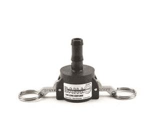 300C Banjo Polypropylene Cam Lever Coupling - Part C - 3" Female Coupler x 3" Hose Shank - 75 PSI - Gasket: EPDM