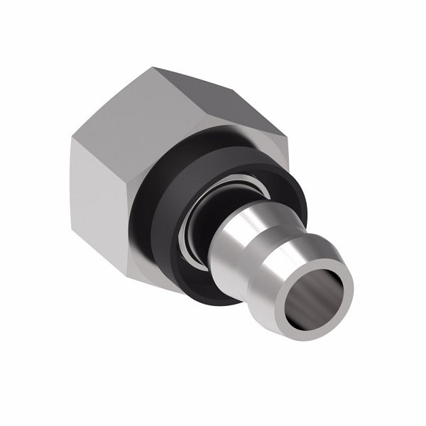 07.001-13-8 Aeroquip by Danfoss | Metric Female 24° Swivel DIN 3901/3902 Socketless Reusable Hose Fitting | L13 Female DKO/DIN x -08 Push-On Hose Barb | Steel