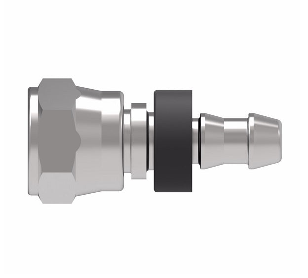 07.390-6-6 Aeroquip by Danfoss | Female Metric BSPP Swivel Socketless Reusable Hose Fitting | -06 Female Metric BSPP Swivel x -06 Push-On Hose Barb | Steel