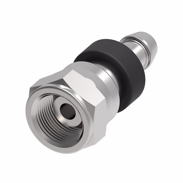 07.390-8-8 Aeroquip by Danfoss | Female Metric BSPP Swivel Socketless Reusable Hose Fitting | -08 Female Metric BSPP Swivel x -08 Push-On Hose Barb | Steel
