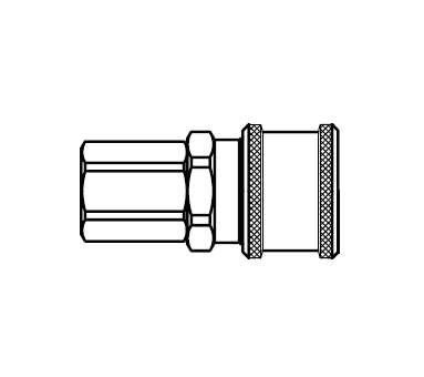 100E Eaton 100 Series Female Socket - 1/8-27 Female NPTF End Connection Pneumatic Quick Disconnect Coupling - Buna-N Seal - Brass