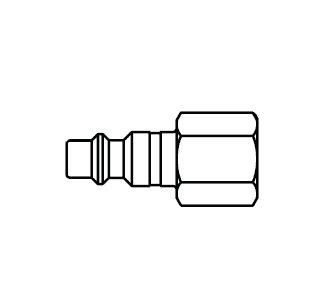 LL11 Eaton 1000/3000 Series Male Plug 1/4-18 Female NPTF Buna-N Pneumatic Quick Disconnect Coupling - Stainless Steel