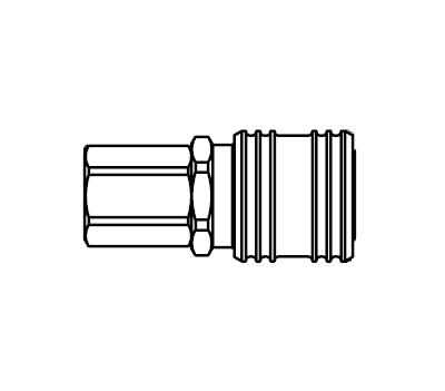 LL1000 Eaton 1000 Series Female Socket 1/4-18 Female NPTF Buna-N Pneumatic Quick Disconnect Coupling - Stainless Steel