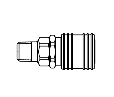 LL1100SL Eaton 1000 Series Female Socket 1/4-18 Male NPTF Buna-N Pneumatic Quick Disconnect Coupling with Sleeve Lock - Stainless Steel
