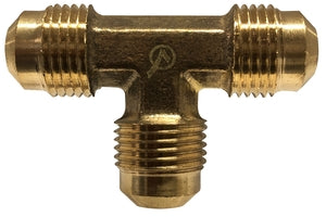704044-04 Midland Lead Free 45° SAE Flare Fitting - Male Union Tee - 1/4" Male UNF x 1/4" Male UNF x 1/4" Male UNF - Brass
