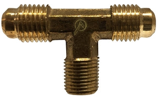 704045-0402 Midland Lead Free 45° SAE Flare Fitting - Male Branch Tee - 1/4" Male Flare x 1/4" Male Flare x 1/8" Male NPTF - Brass